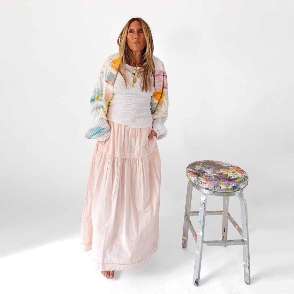 Vacance pink color skirt in 100% cotton - Shop women's cute maxi skirts by Kerri Rosenthal.