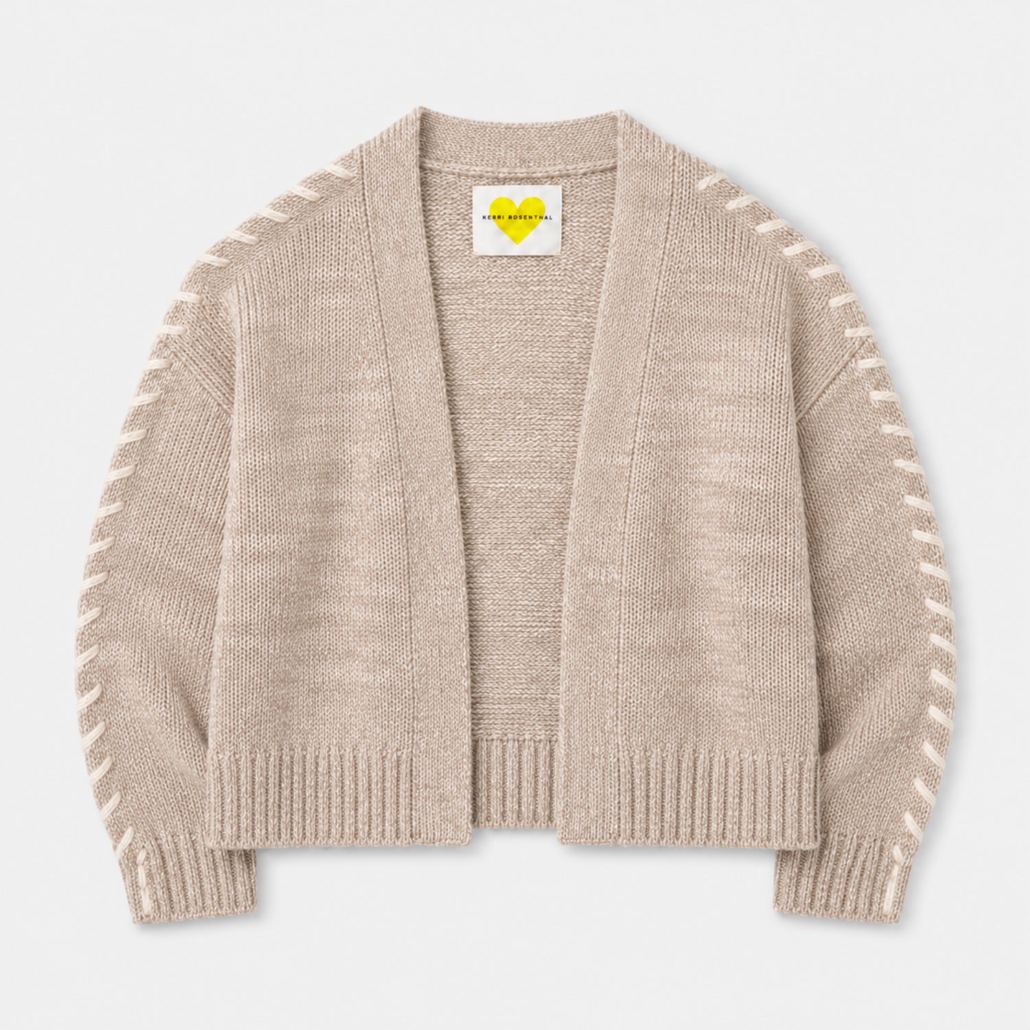 Sienna Love Cotton Open-front Beige Cardigan – KERRI ROSENTHAL