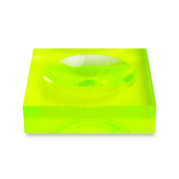 Neon Yellow Decorative Bowl Smiley by Kerri Rosenthal modern home decor