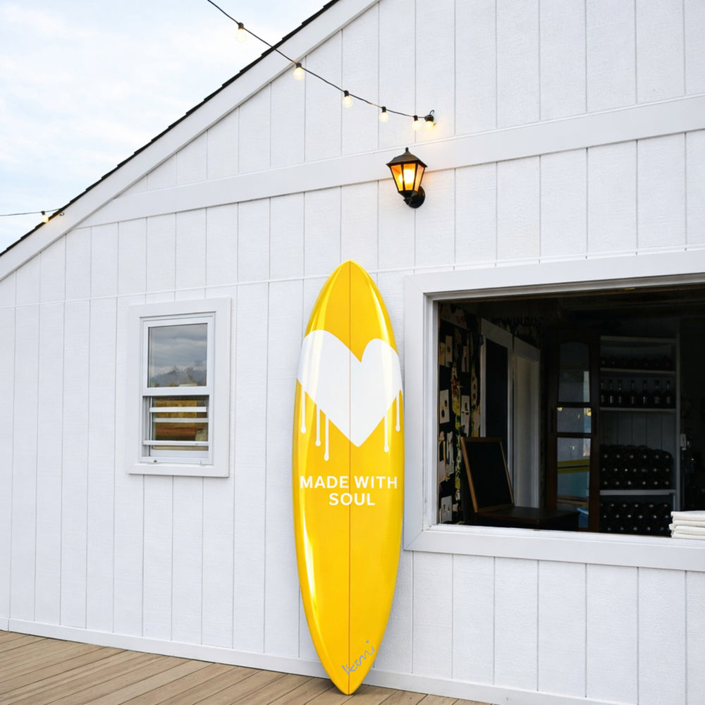 SoulCycle x KR Imperfect Heart Made With Soul Surfboard