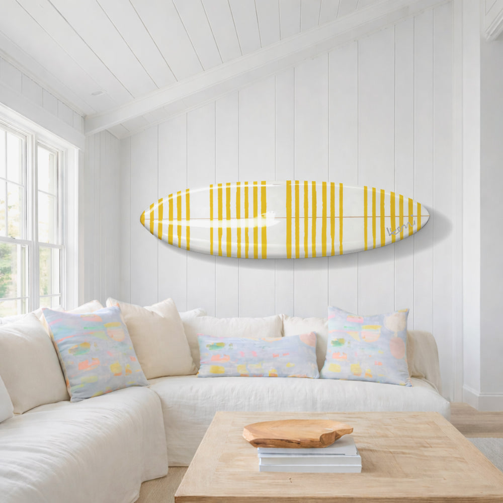 Stripe On Stripe Sunshine Surfboard