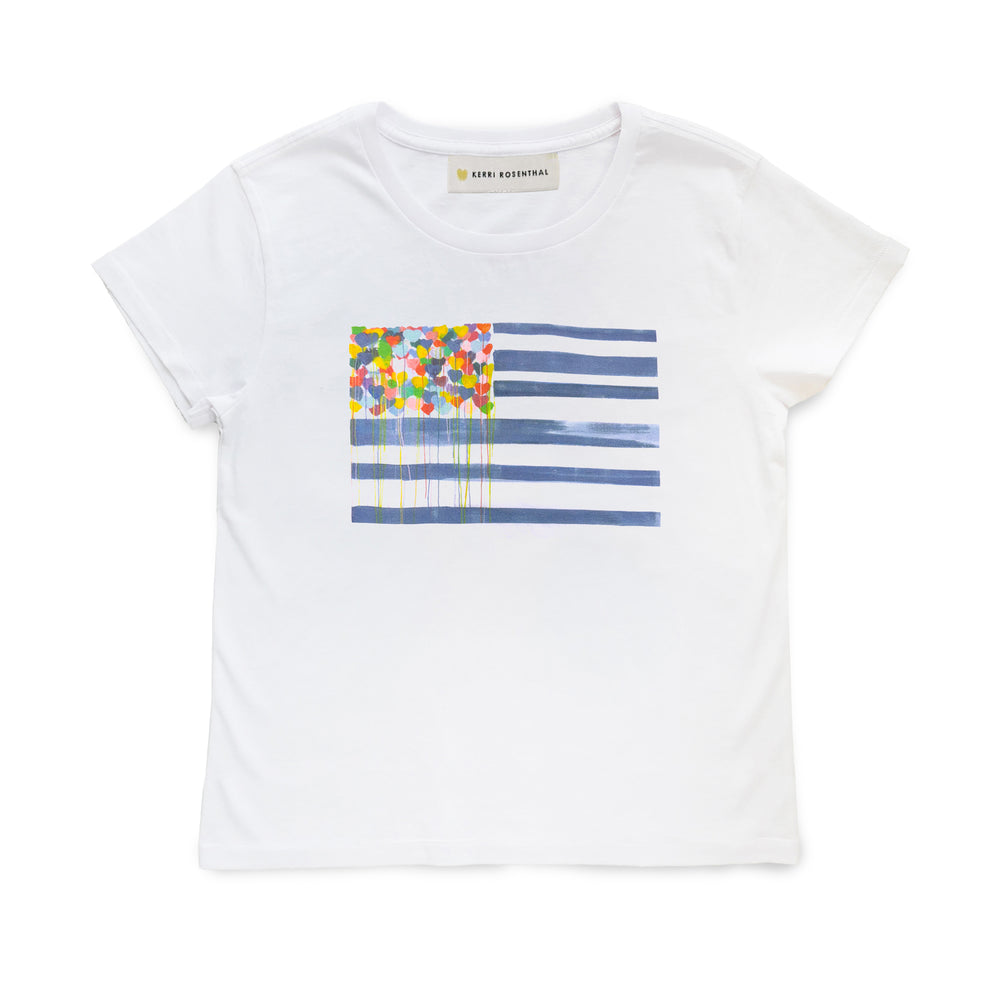 White painted graphic tee - Cute womens tees by Kerri Rosenthal