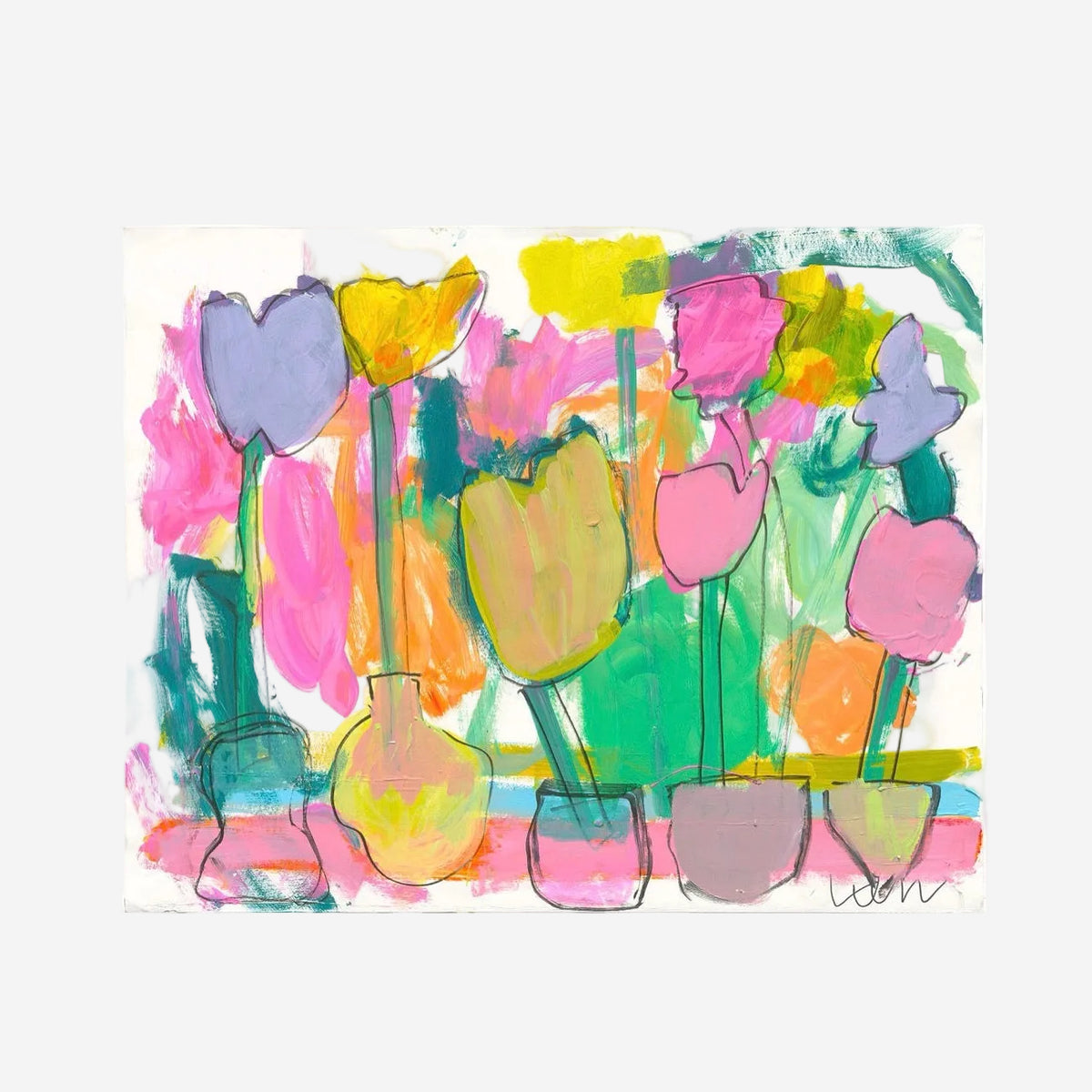 These Are For You multicolor abstract original wall art painting - Shop abstract artwork decor by Kerri Rosenthal