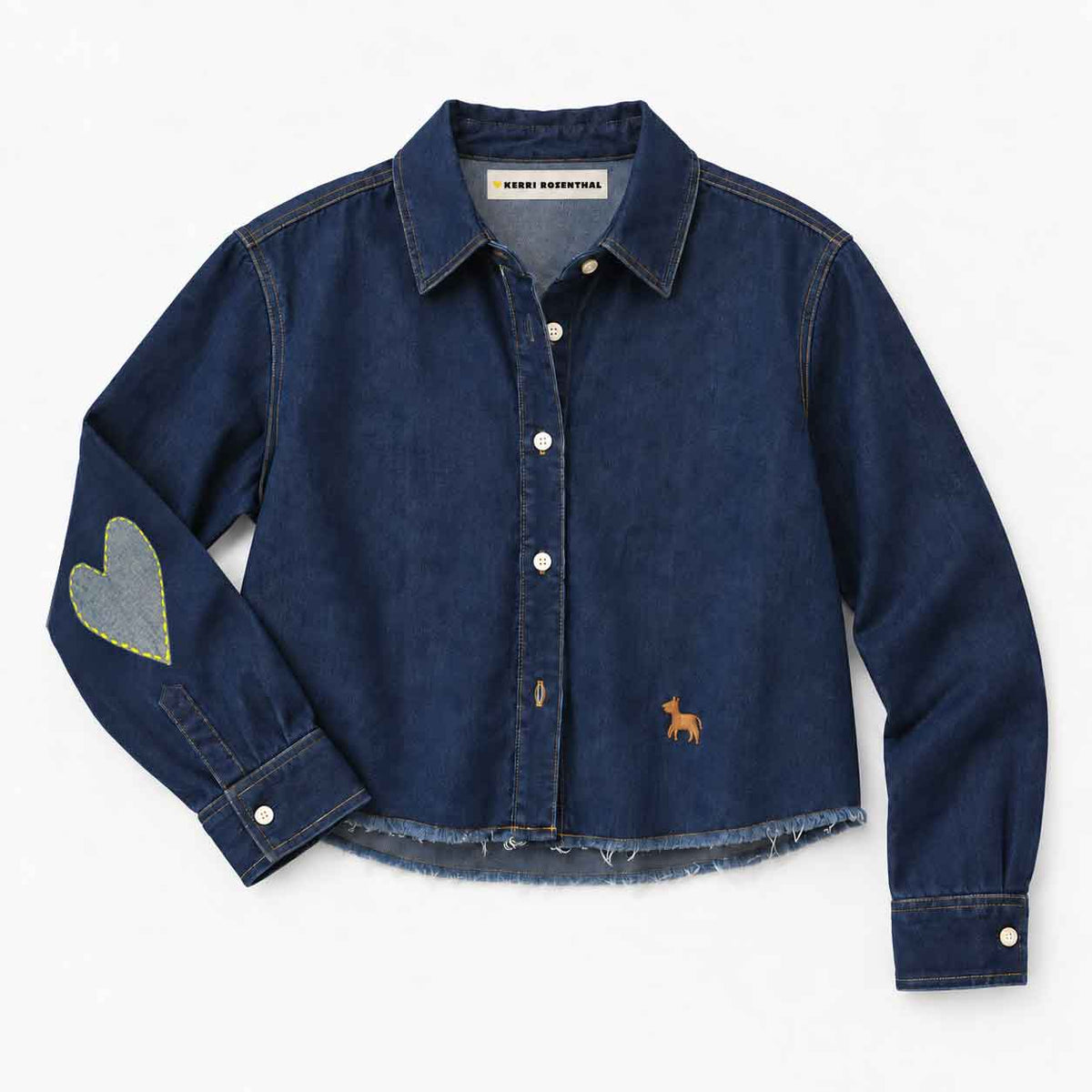  Love Reigns Shirt with contrast stitching and "Love Reigns" embroidery at the front, flat shot