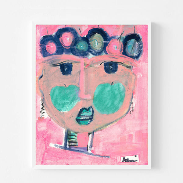 Tiki Apple colorful abstract wall art print artwork - Shop abstract artwork decor for the living room by Kerri Rosenthal