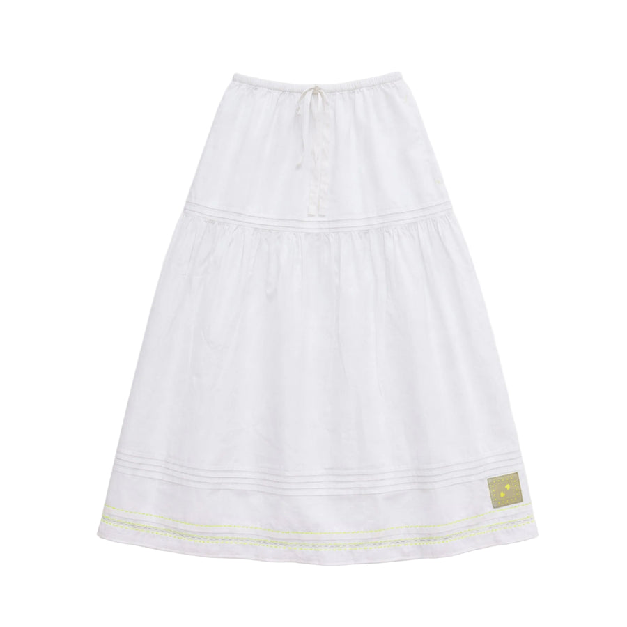 Vacance pintuck white maxi skirt in 100% cotton - Shop women's cute maxi skirts by Kerri Rosenthal