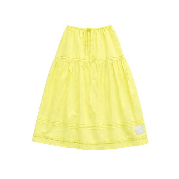 Vacance pintuck long lime green skirt in 100% cotton - Shop women's cute maxi skirts by Kerri Rosenthal