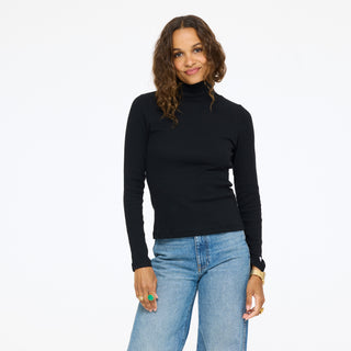 Mock Neck Rib Tee