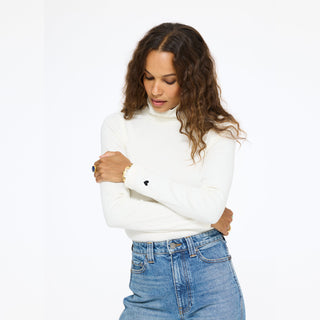 Mock Neck Rib Tee