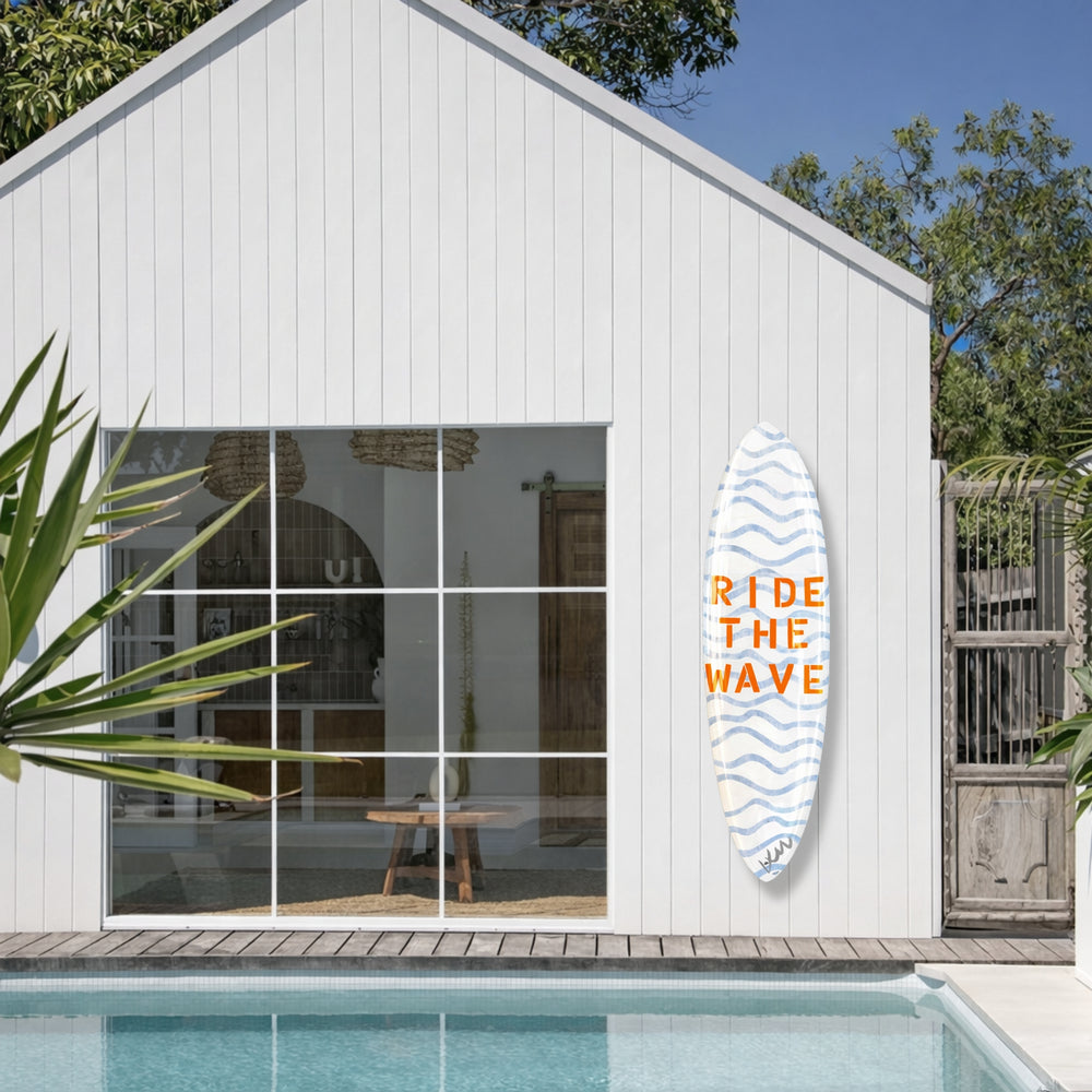 Ride the happy wave surfboard wall art - Shop modern surfboards by Kerri Rosenthal.