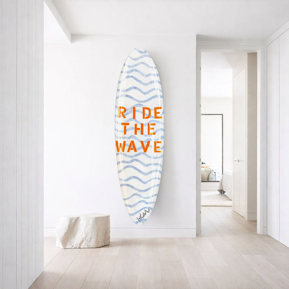 Ride the happy wave surfboard wall decor - Shop modern surfboards by Kerri Rosenthal.