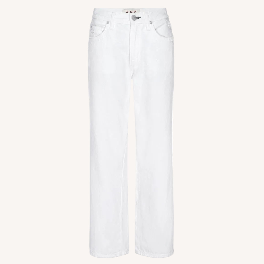 White Billie Alabaster mid rise straight leg jean 100% cotton - Cute women jean pants by Kerri Rosenthal