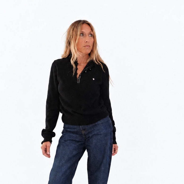 Femme Ruffle Henley Sweater