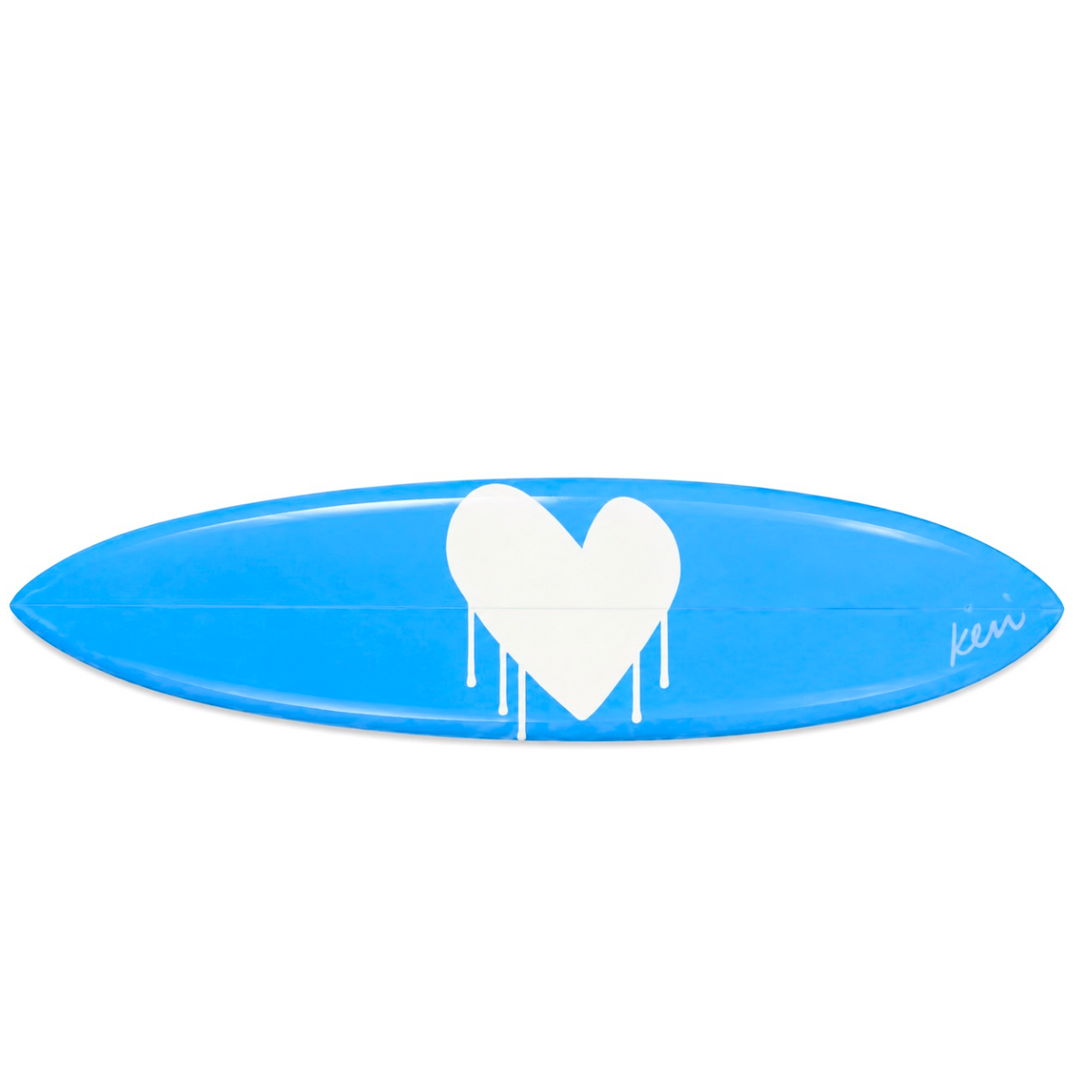 Drippy Heart Surfboard Reverse Azure Blue