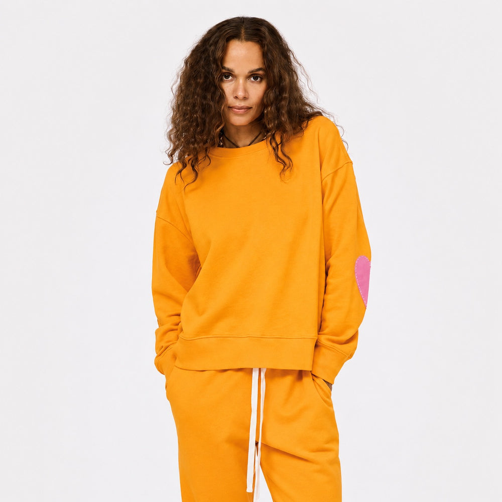 Ex-Boyfriend orange sweatshirt in 100% cotton terry - Shop women’s stylish heart sweatshirts by Kerri Rosenthal