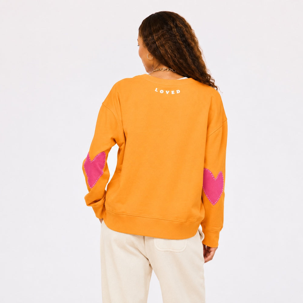 Ex-Boyfriend orange sweatshirt in 100% cotton terry - Shop women’s stylish heart sweatshirts by Kerri Rosenthal