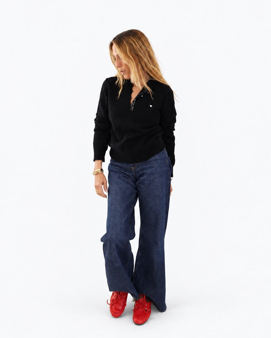 Femme Ruffle Henley Sweater