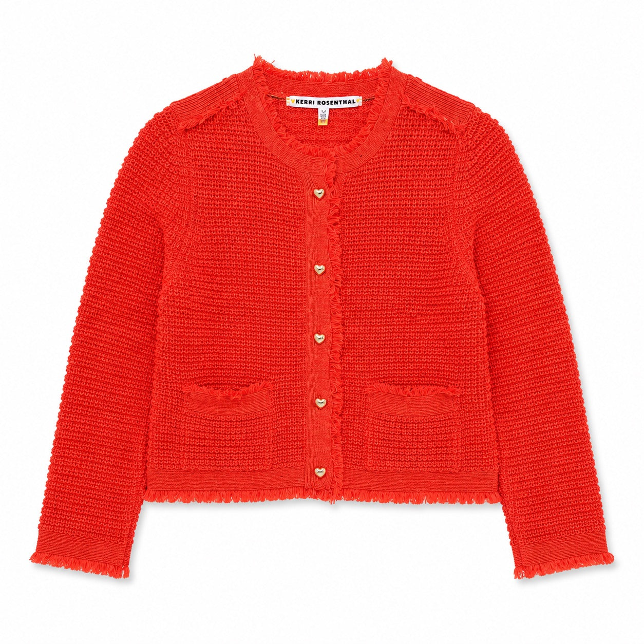 Fringe Beau-Lero Cardigan, Tomato | Kerri Rosenthal – KERRI ROSENTHAL