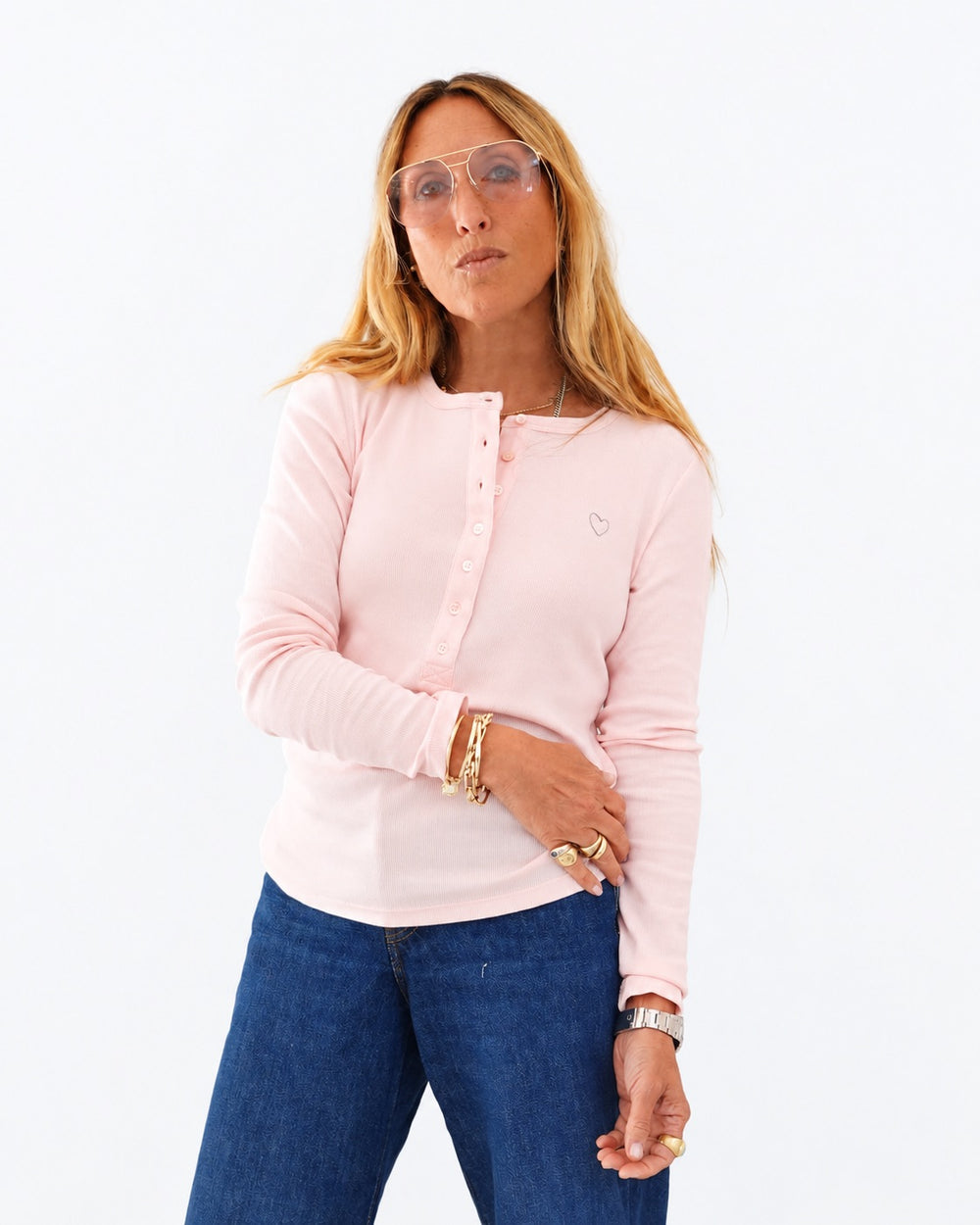 Long Sleeve Rib Henley