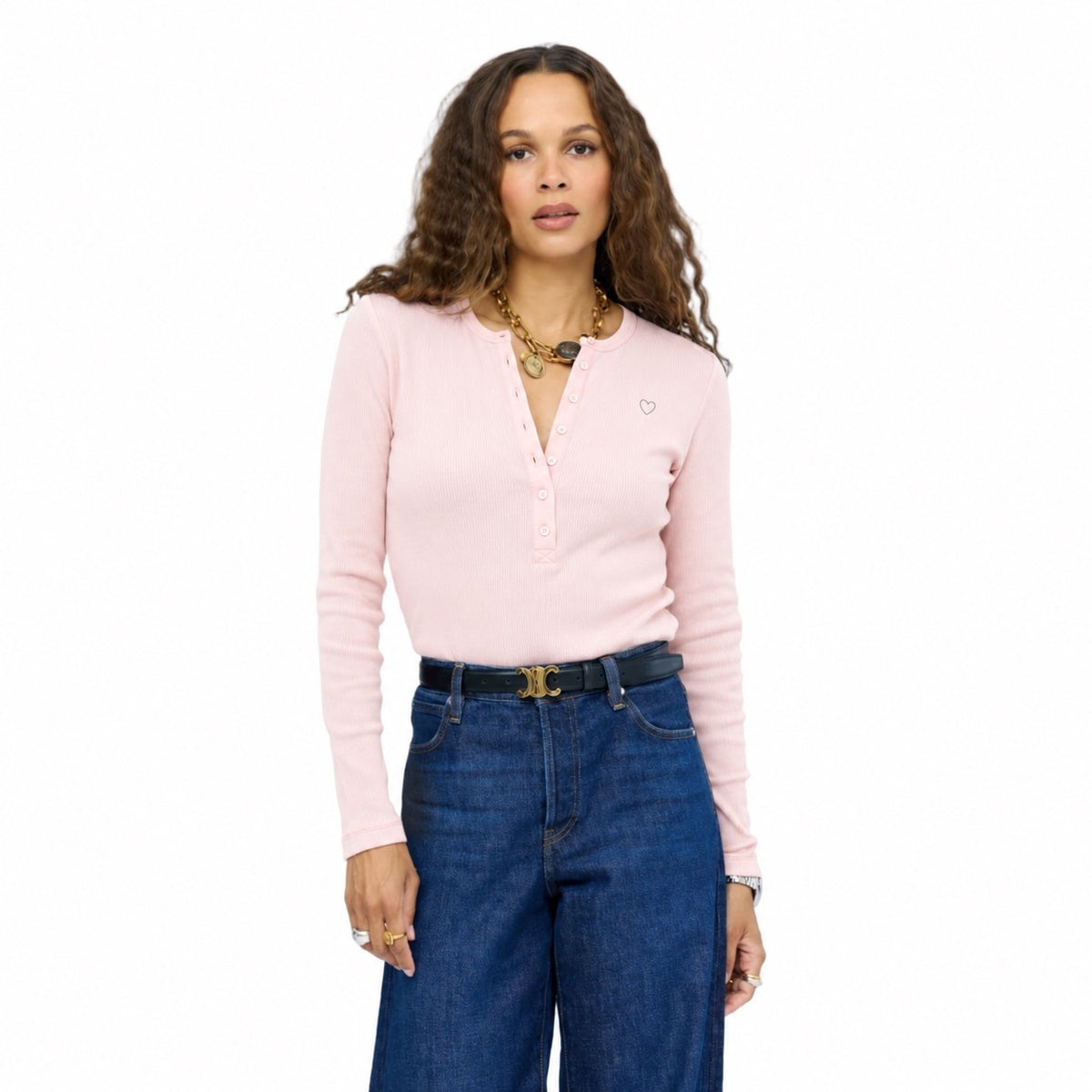 Long Sleeve Rib Henley