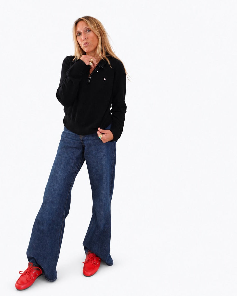 Femme Ruffle Henley Sweater