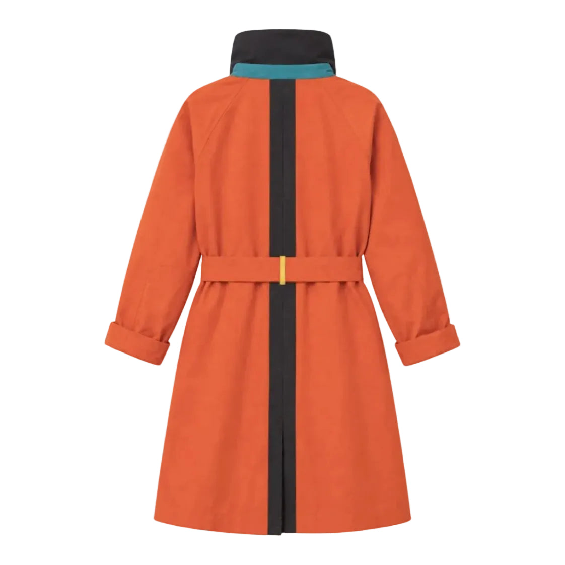 Kerri Rosenthal Color Washed Trench in tomato cotton twill, double-breasted and belted, view 2