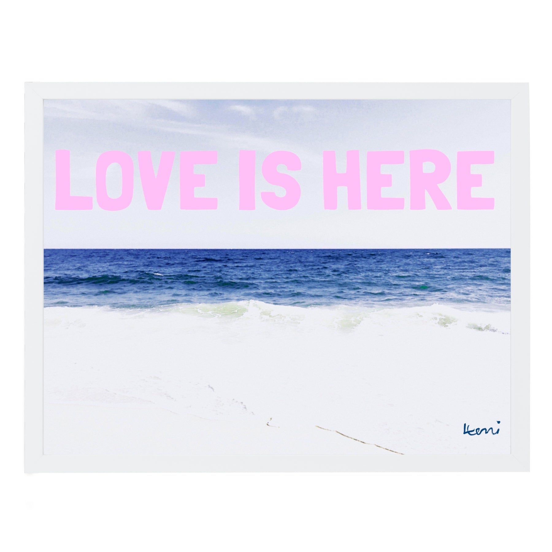 Love Is Here Beach Horizontal Wall Word Art Framed – KERRI ROSENTHAL Love Is Here Beach Horizontal Wall Word Art Framed – KERRI ROSENTHAL