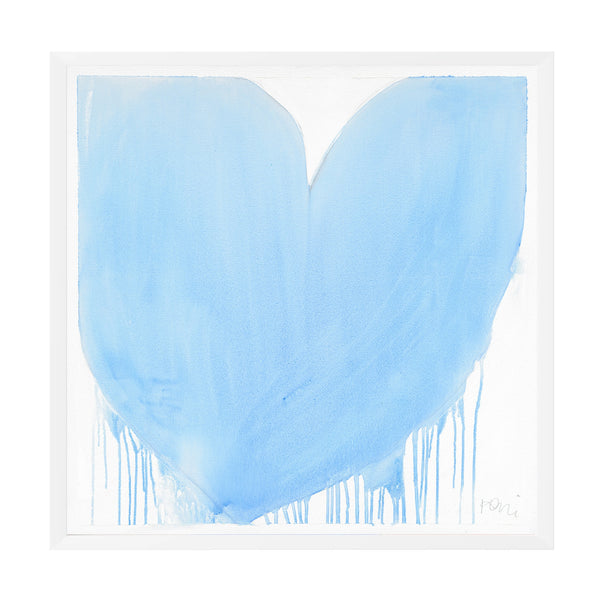Vintage Blue Drippy Heart Art Print
