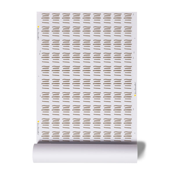Designer White ground soft brown stripe 13 Layers Cinnamon Wallpaper by Kerri Rosenthal designer wall paper