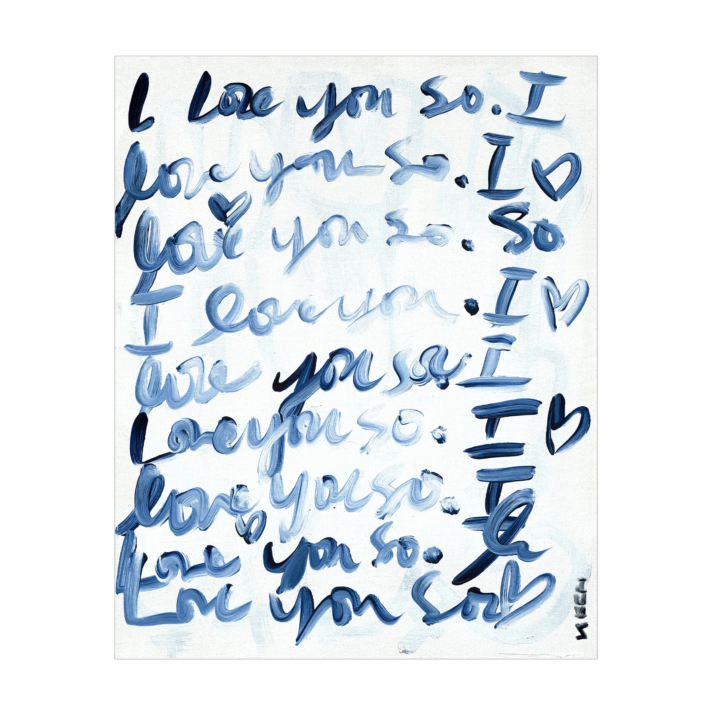 I Love You So Art Print Wall Word Art Framed Artwork – KERRI ROSENTHAL