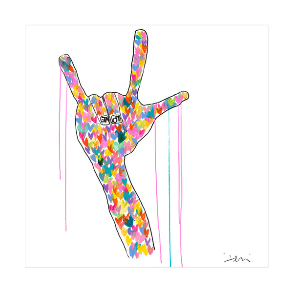 I Love You colorful art print by Kerri Rosenthal - Unique artwork for living room wall decor