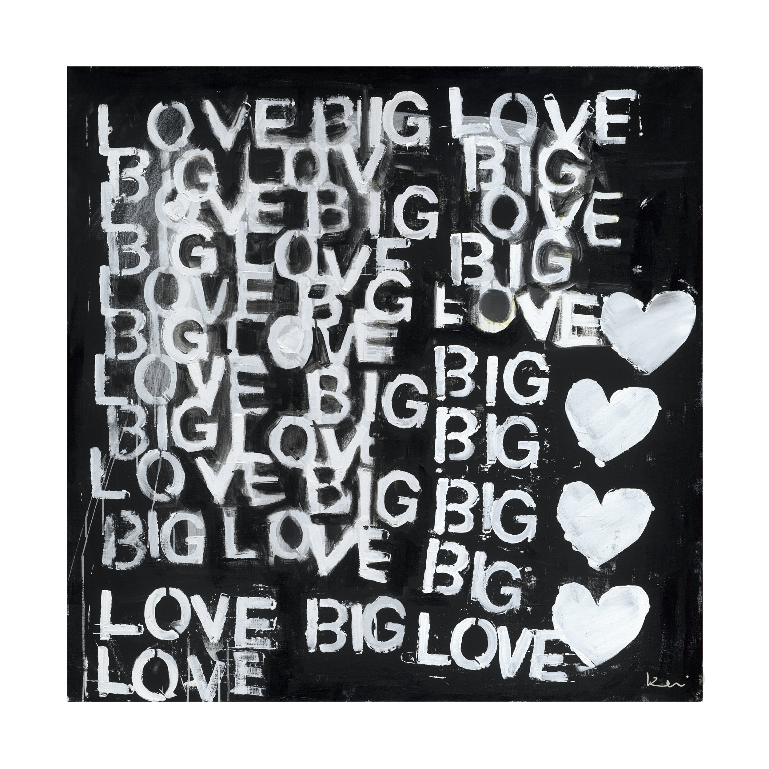 Love Big Love Black White Wall Word Art Framed Artwork – KERRI