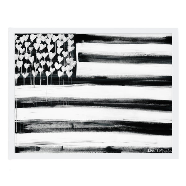Love Has No Color black white art print by Kerri Rosenthal - Unique artwork for living room wall decor