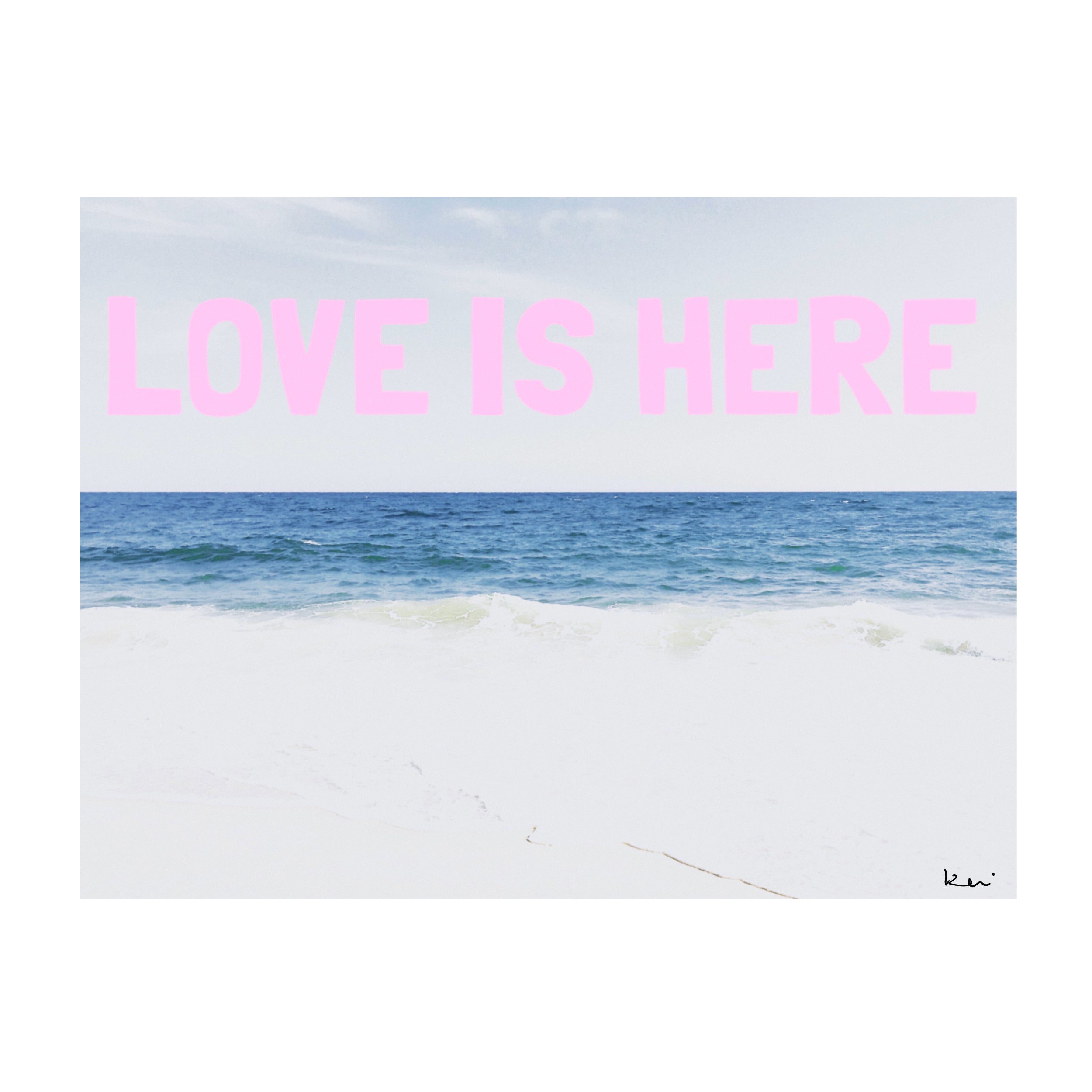 Love Is Here Beach Horizontal Wall Word Art Framed – KERRI ROSENTHAL