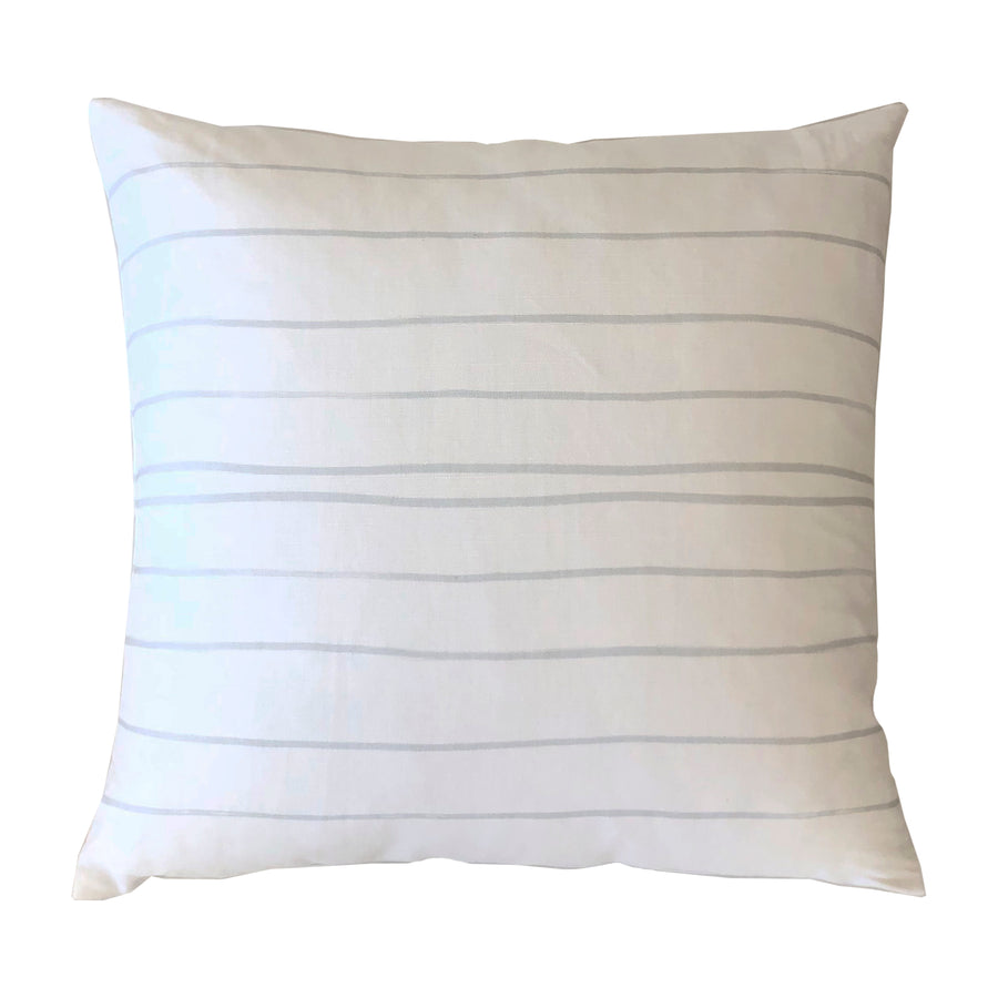 Mr. Sharpie cute square decorative throw pillows by Kerri Rosenthal in white and grey stripes