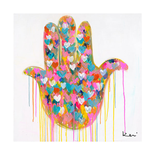Super Duper Hamsa colorful art print by Kerri Rosenthal - Unique artwork for living room wall decor