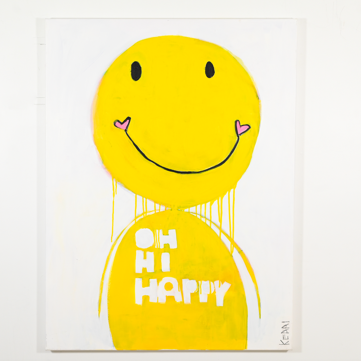 Meet Mr. Smiley Original Painting by Kerri Rosenthal in-room mockup