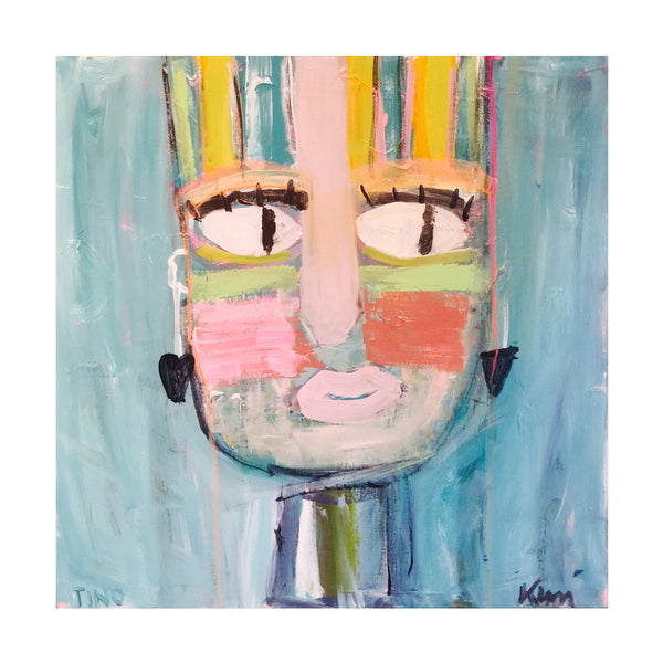 Tiki Tino colorful art print by Kerri Rosenthal - Unique artwork for living room wall decor
