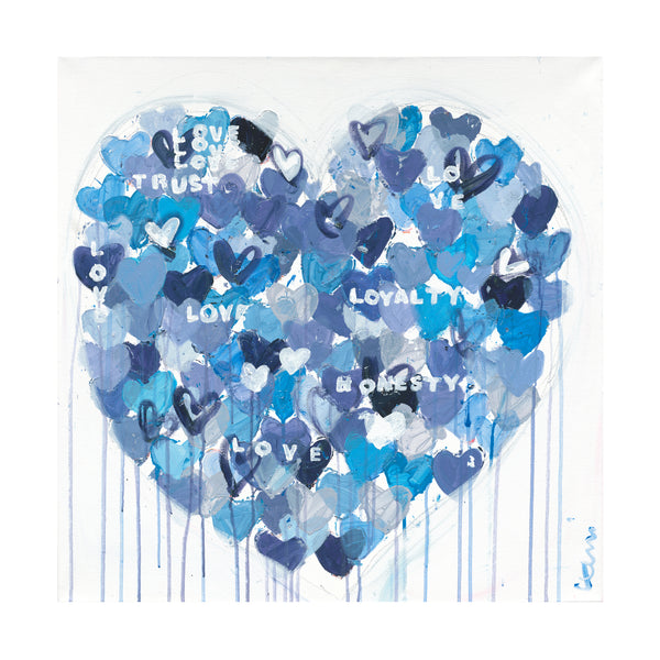 Too True To Be Blue Drippy Heart Art Print – KERRI ROSENTHAL