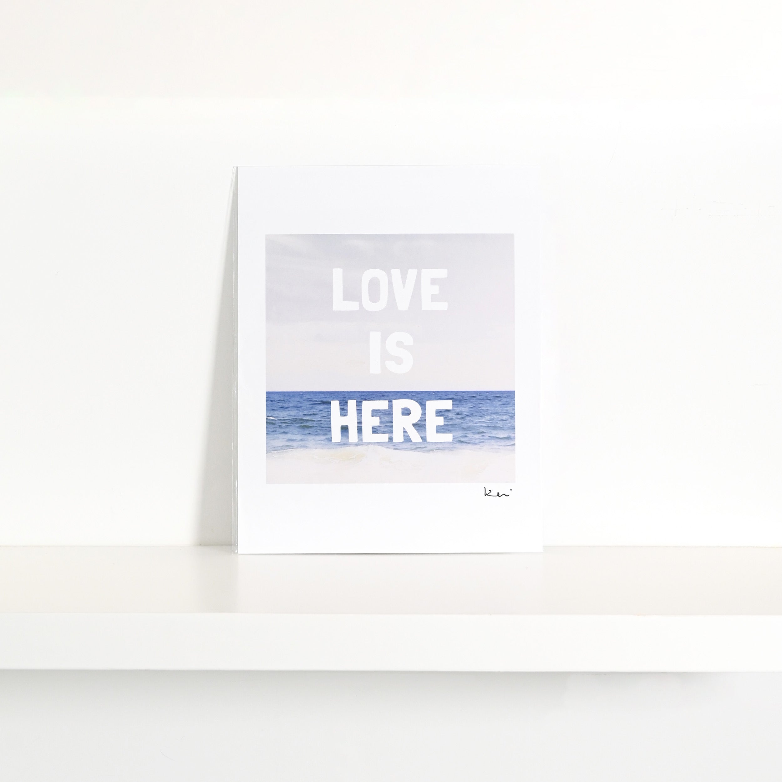 Love is Here Beach Mini Art Print